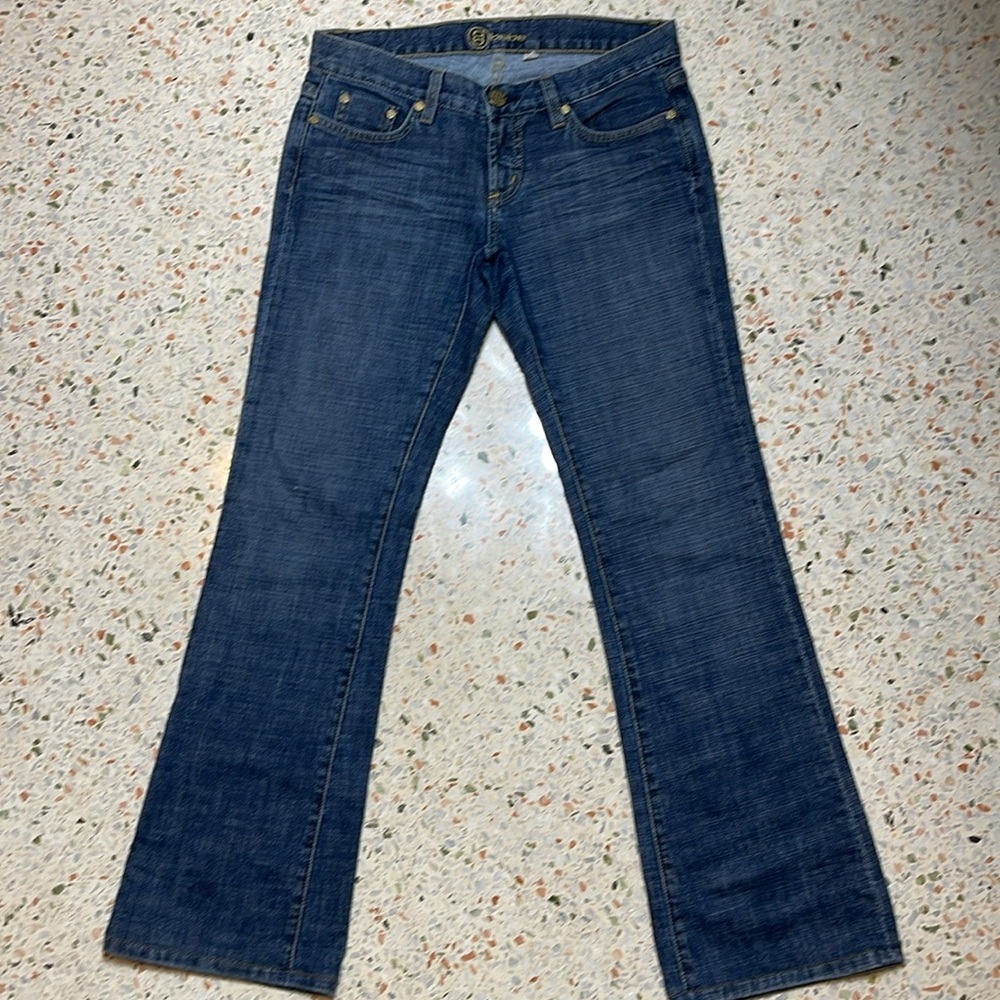 Bebe Logo Jeans Size 27 Made in U.S.A
Inseam 29 Stretch Blue Denim Jeans